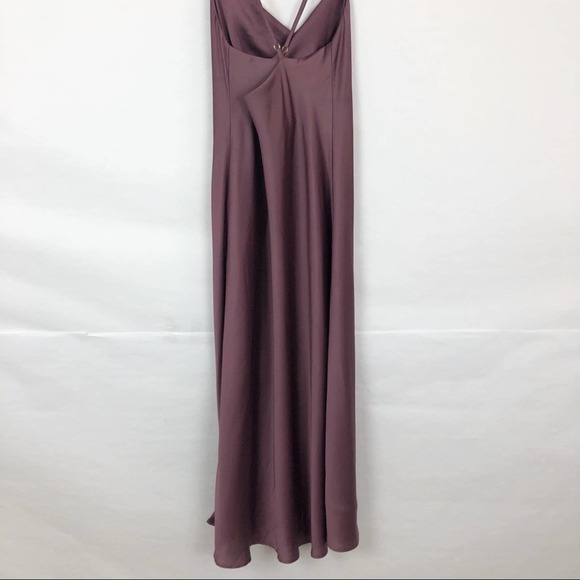 NEW Show‎ Me Your Mumu Verona Cowl Dress Dusty Plum Luxe Satin Size Large - Picture 8 of 10